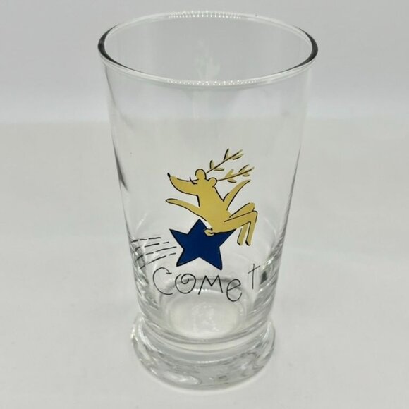 Vintage Pottery Barn Santa's Reindeer 10 Oz. Drinking Glasses Tumblers Set of 8! - Picture 6 of 10